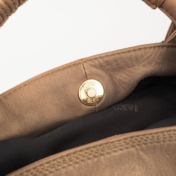 Loewe Nappa Aire Metallic Gold Sheep Skin Anagram Handbag - Picture 11 of 12